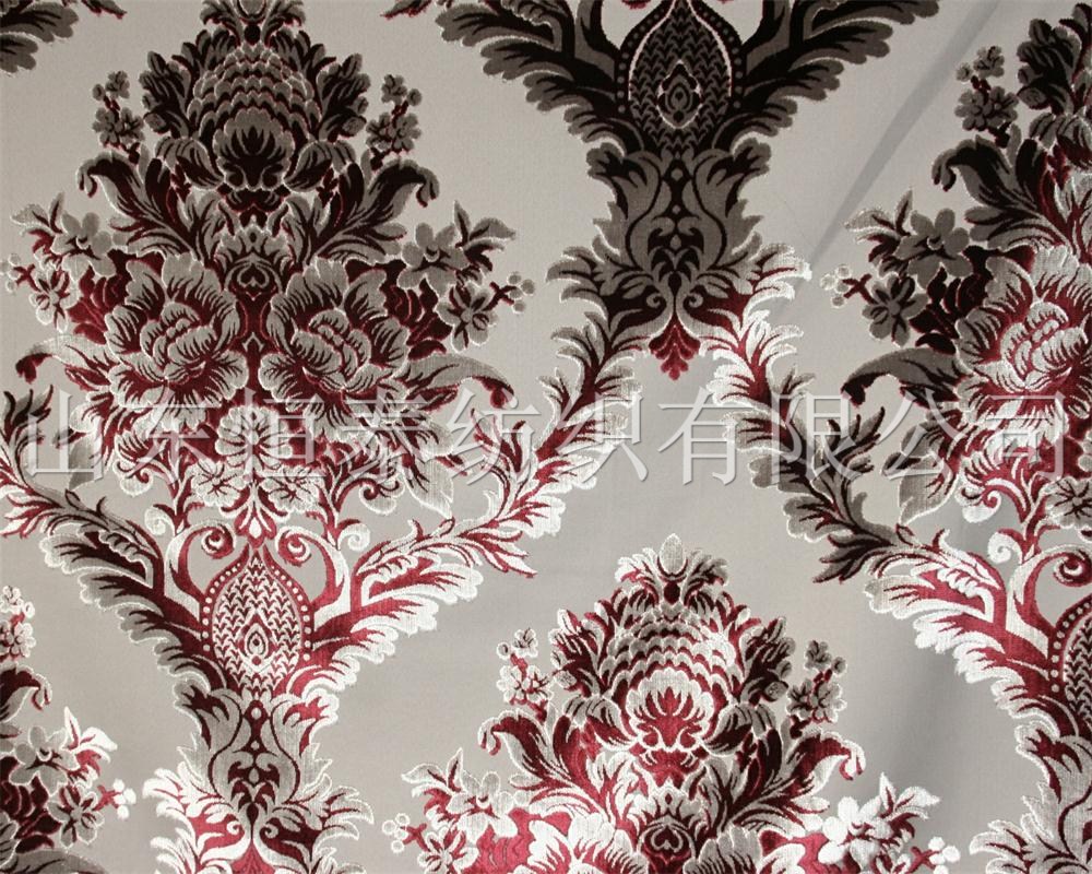 两色割绒提花布