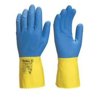 国普双色天然乳胶防化手套
