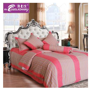 郭老汉家纺床品套件/多件套/七件套/桃红色床上用品床单被罩