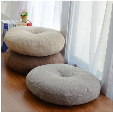 厂家批发 亚麻布艺高弹加厚 阳台飘窗瑜伽 圆形榻榻米蒲团坐垫
