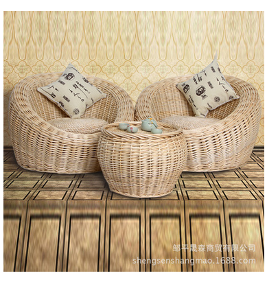 厂家直销 手工柳编 懒人沙发套装 家居休闲 柳藤 沙发茶几组合
