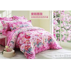 供应全棉四件套 多花型 全棉斜纹印花套件